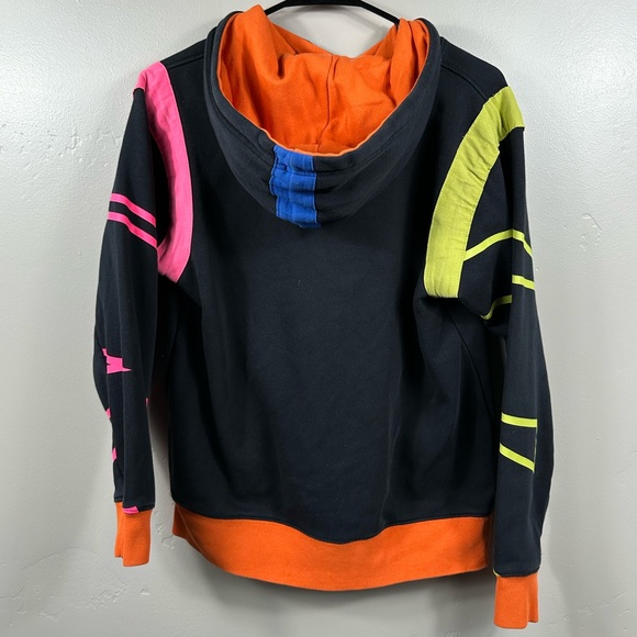 WOMENS NIKE NSW AF1 PULLOVER HOODIE SIZE XS BLACK PINK YELLOW - Picture 4 of 8